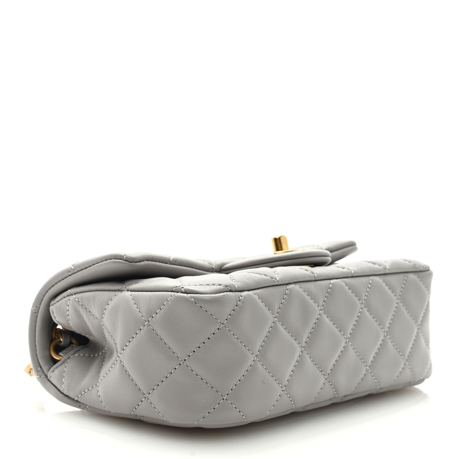 Chanel Lambskin Quilted Mini Rectangular Pearl Crush Flap Grey 4 of 9