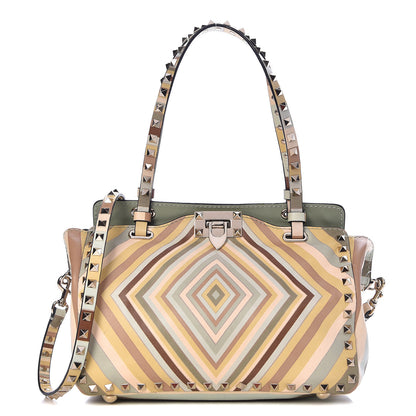 Valentino Garavani Vitello Native Couture 1975 Small Rockstud Tote Multicolor 1 of 15