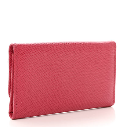 Prada Saffiano Fiocco Bow Metal 6 Key Holder Peonia 3 of 8