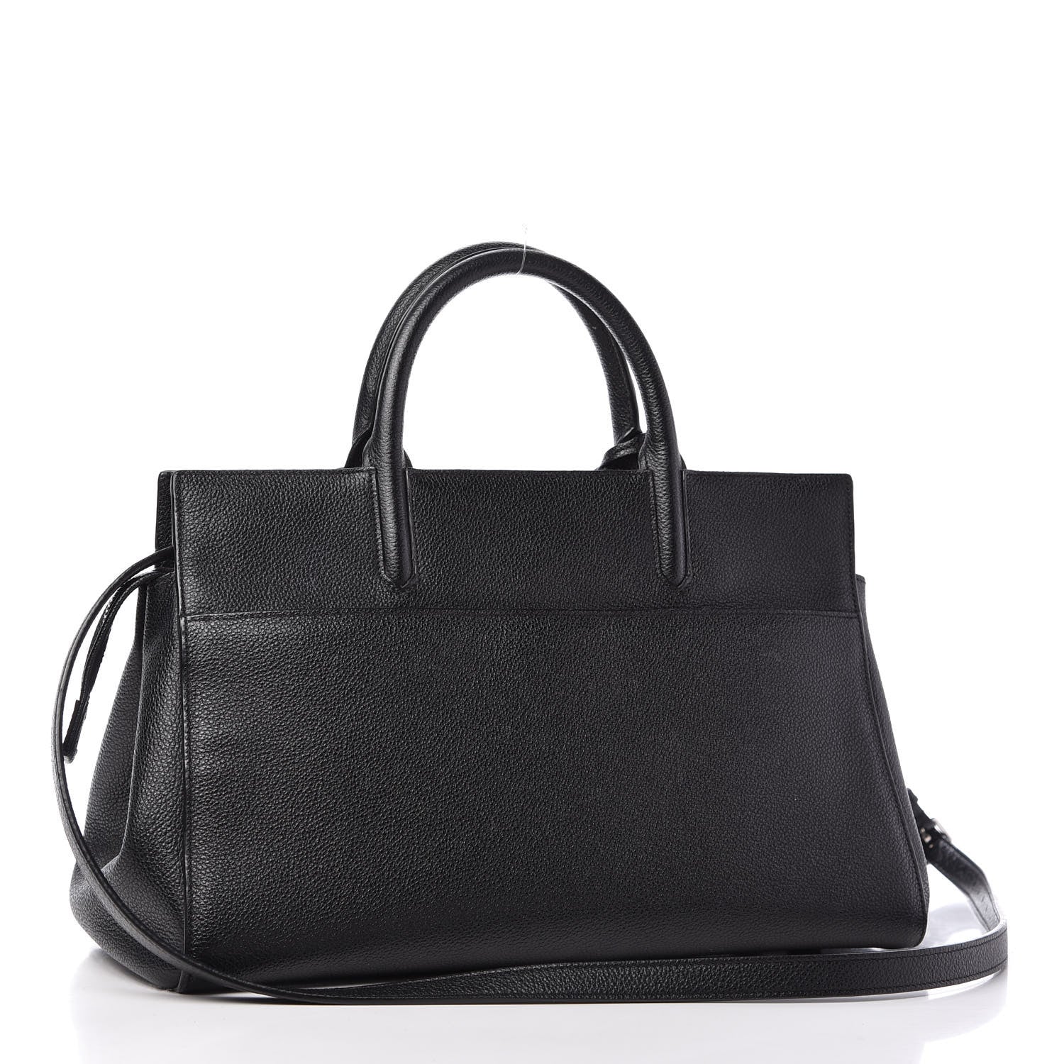 Saint Laurent Grained Calfskin Small Cabas Rive Gauche Black 3 of 13