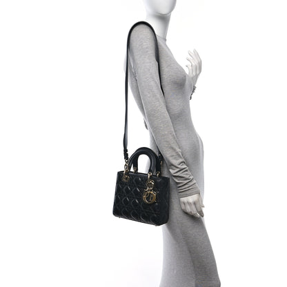 Christian Dior Lambskin Cannage Small My ABCDior Lady Dior Black 2 of 14