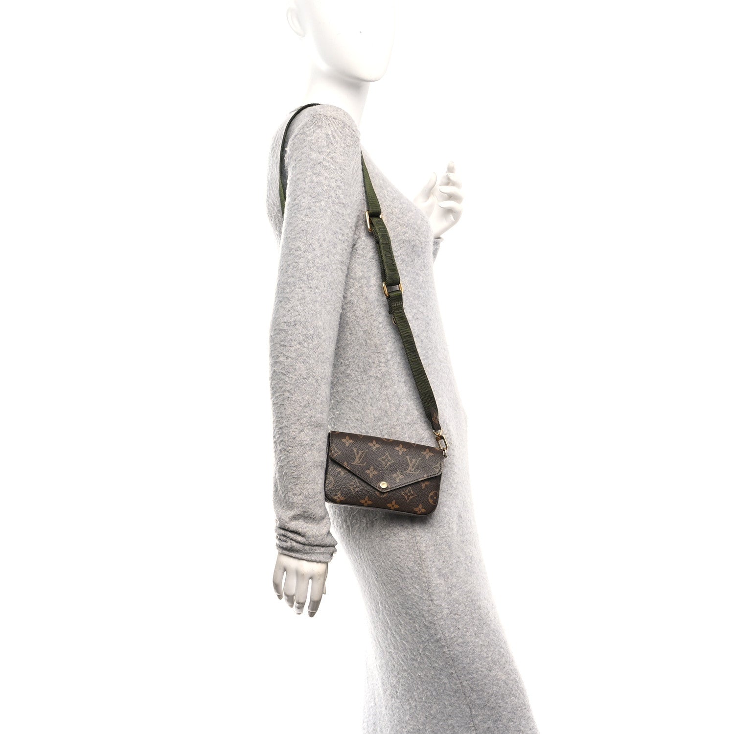 Louis Vuitton Monogram Felicie Strap & Go Kaki 2 of 10