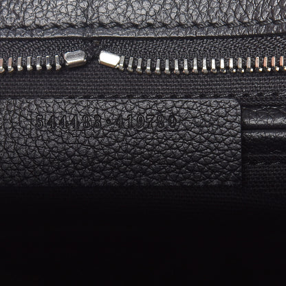 Alexander McQueen Pebbled Calfskin Small Skull Padlock Zip Around Tote Black 7 of 10
