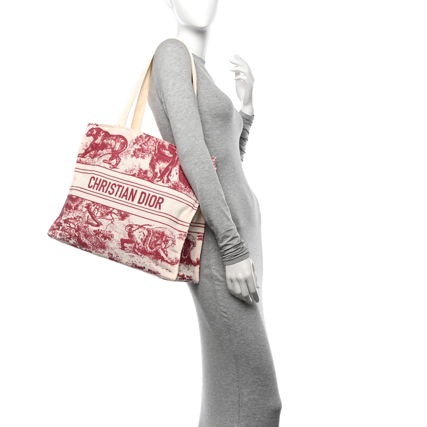 Straw Dioriviera Tote Red