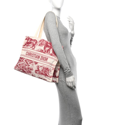 Christian Dior Straw Dioriviera Tote Red 2 of 10