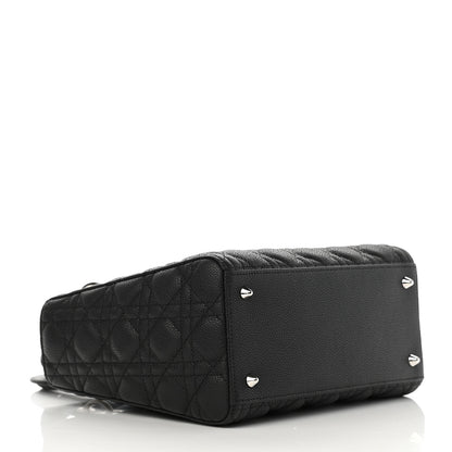 Christian Dior Grained Calfskin Cannage Medium Lady Dior Black 4 of 11