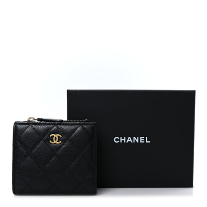 Chanel Caviar Quilted CC Zip Compact Wallet Black 12 of 12