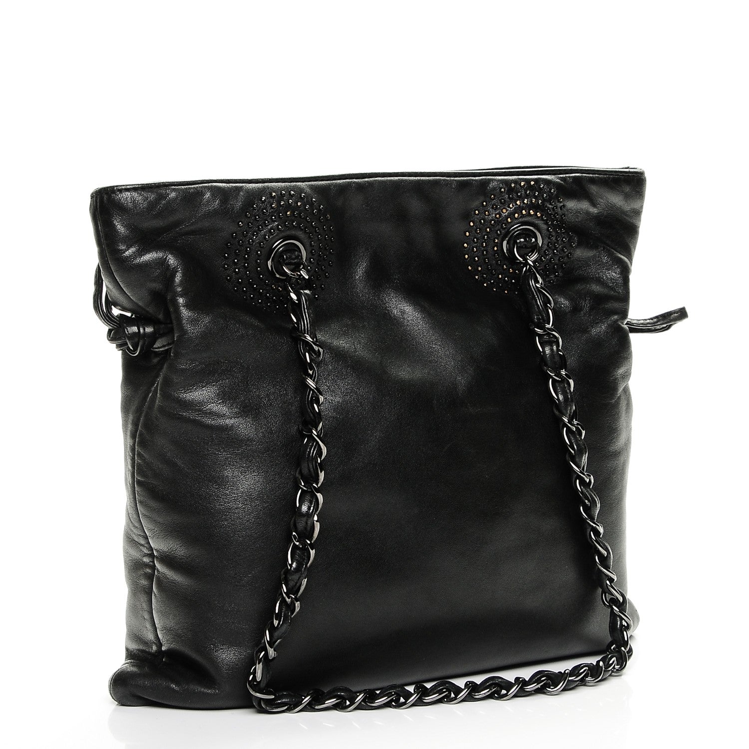 Chanel Lambskin CC Studded Small Bonbons Tote Black 3 of 7