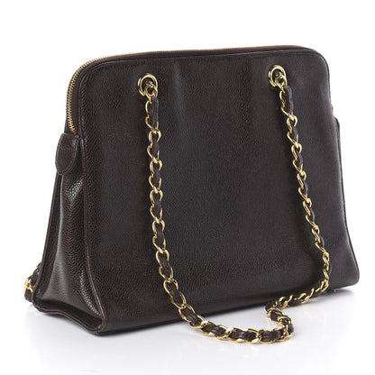 Chanel Caviar Flap Shoulder Bag Dark Brown 2 of 9