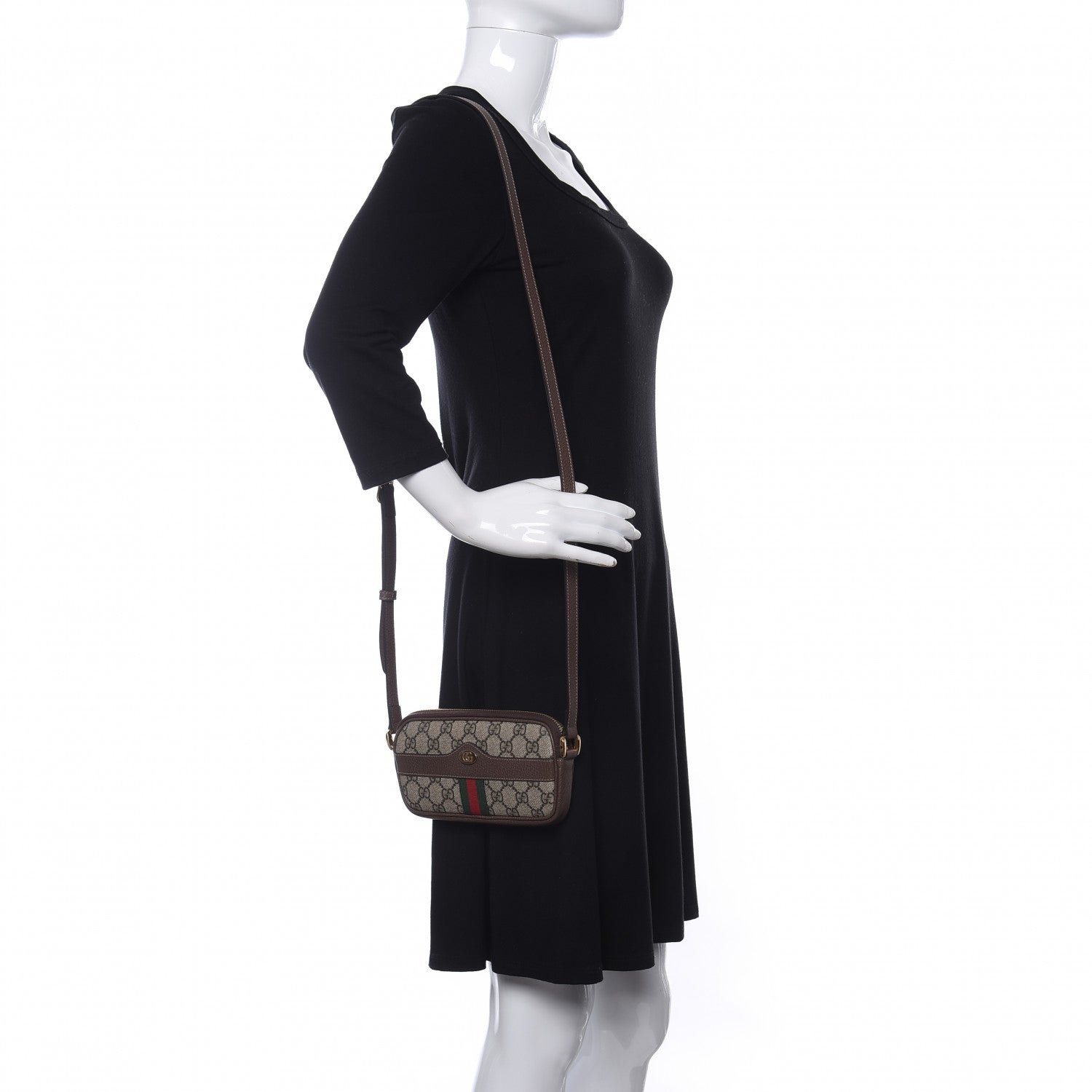 Gucci GG Supreme Monogram Web Mini Ophidia GG Bag Brown 2 of 11