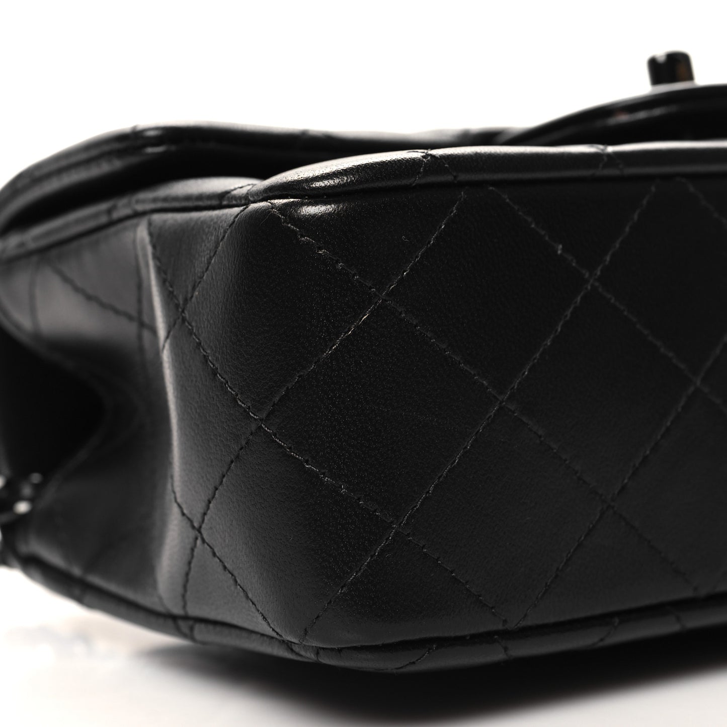 Lambskin Quilted Mini Top Handle Rectangular Flap So Black