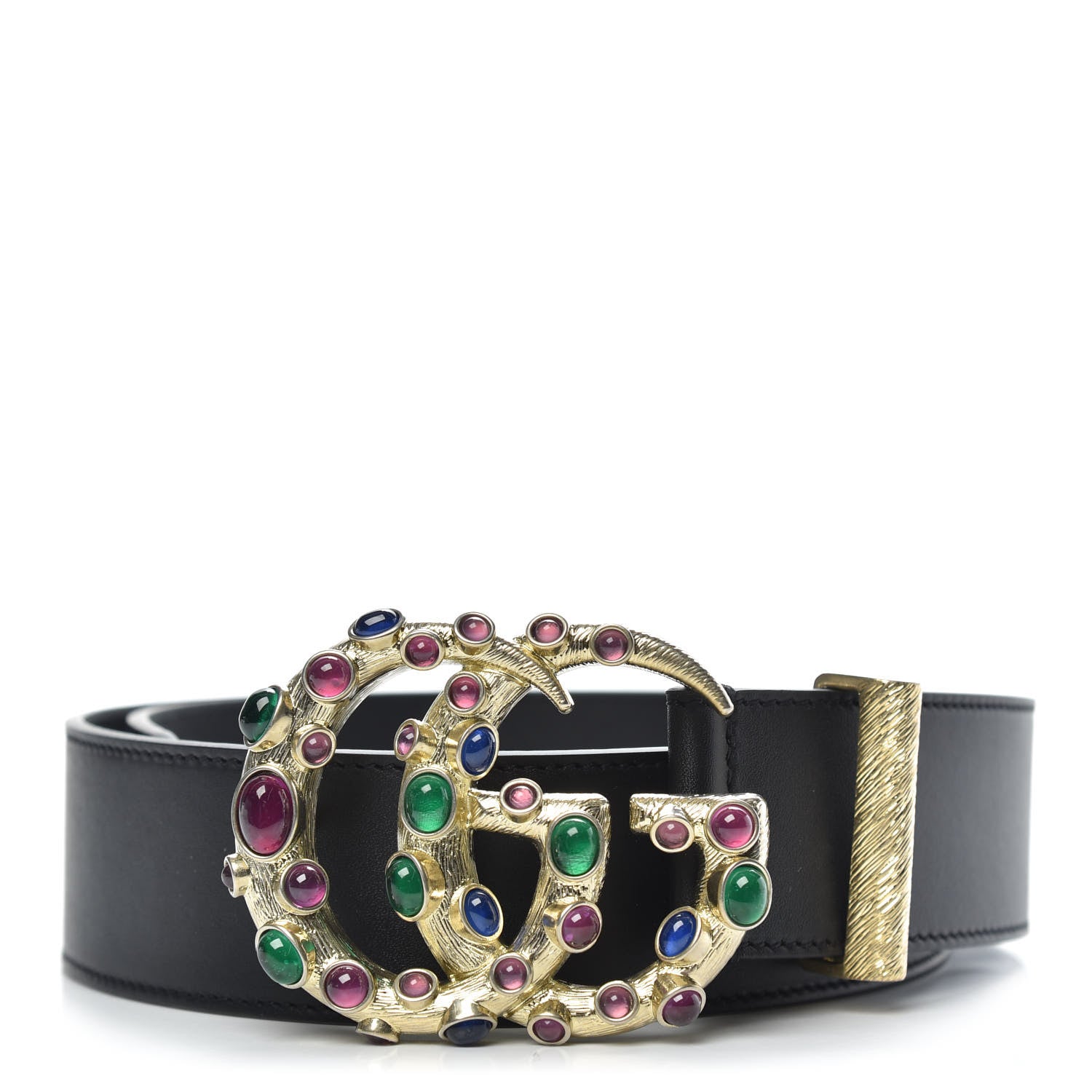 Gucci Calfskin Ceramic Glass Double G 40mm Belt 80 32 Black Multicolor 1 of 4