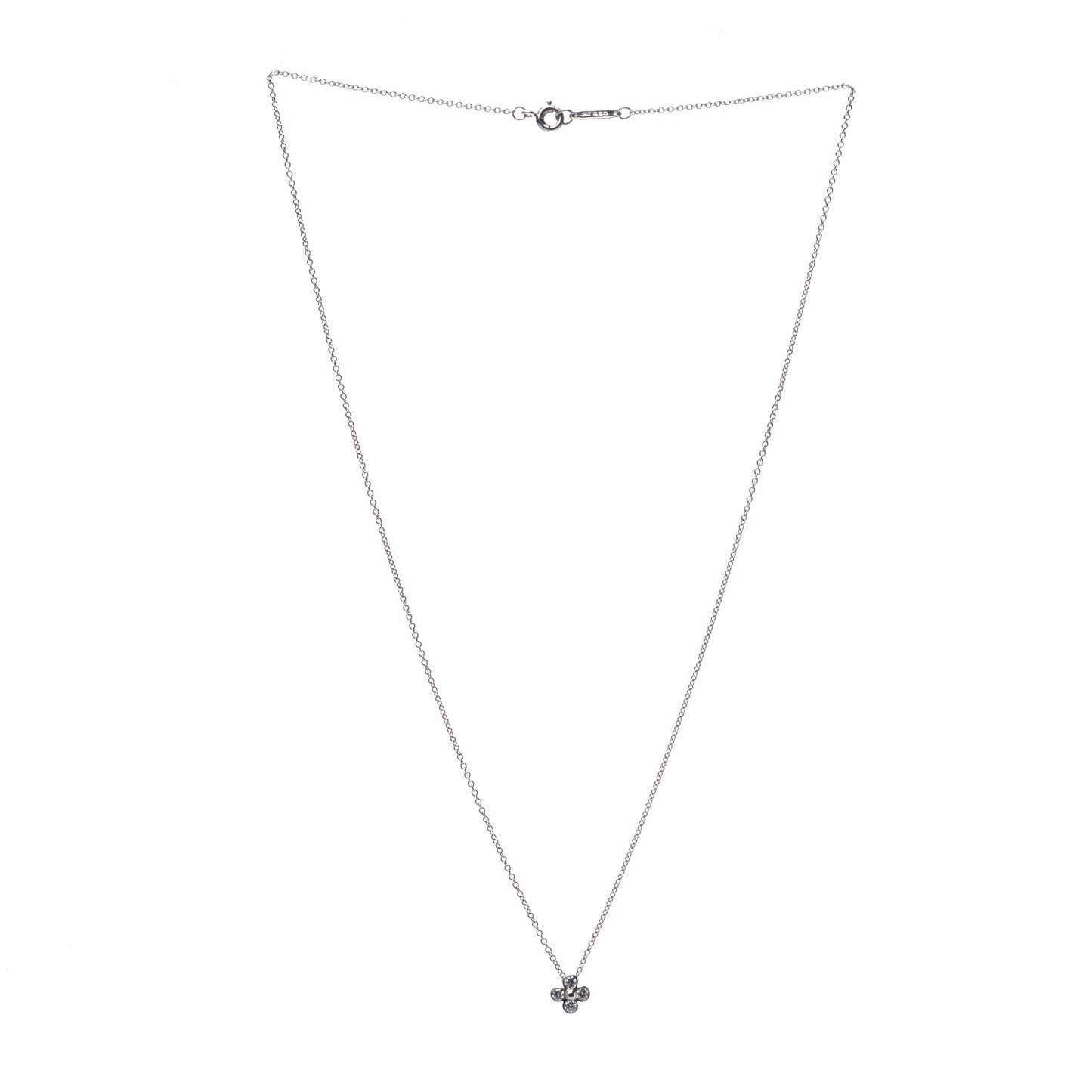 Platinum Diamond .10ctw Flower Pendant Necklace