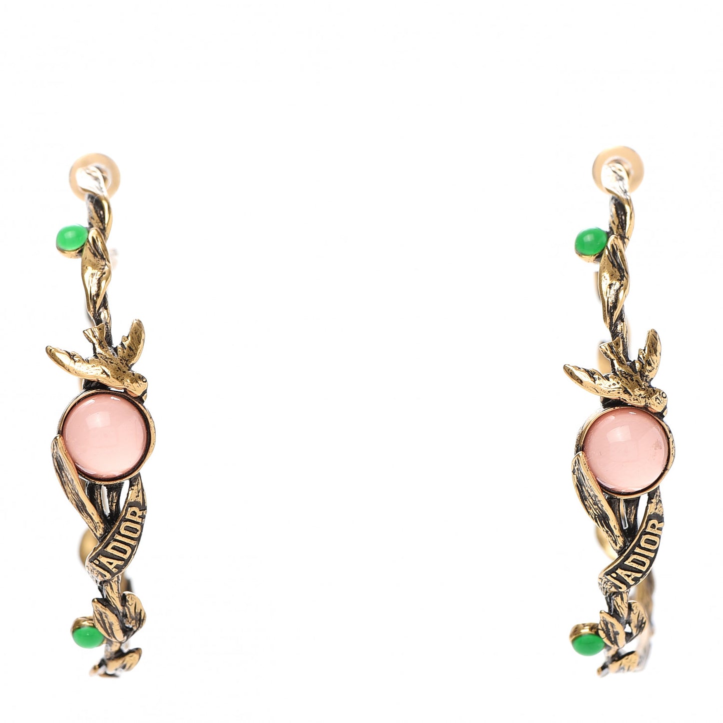 Metal Resin J'Adior Hoop Earring Aged Gold
