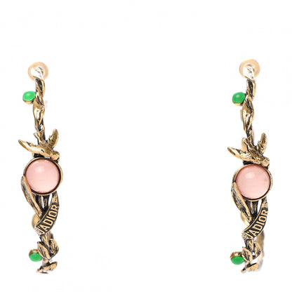 Christian Dior Metal Resin J'Adior Hoop Earring Aged Gold 1 of 5