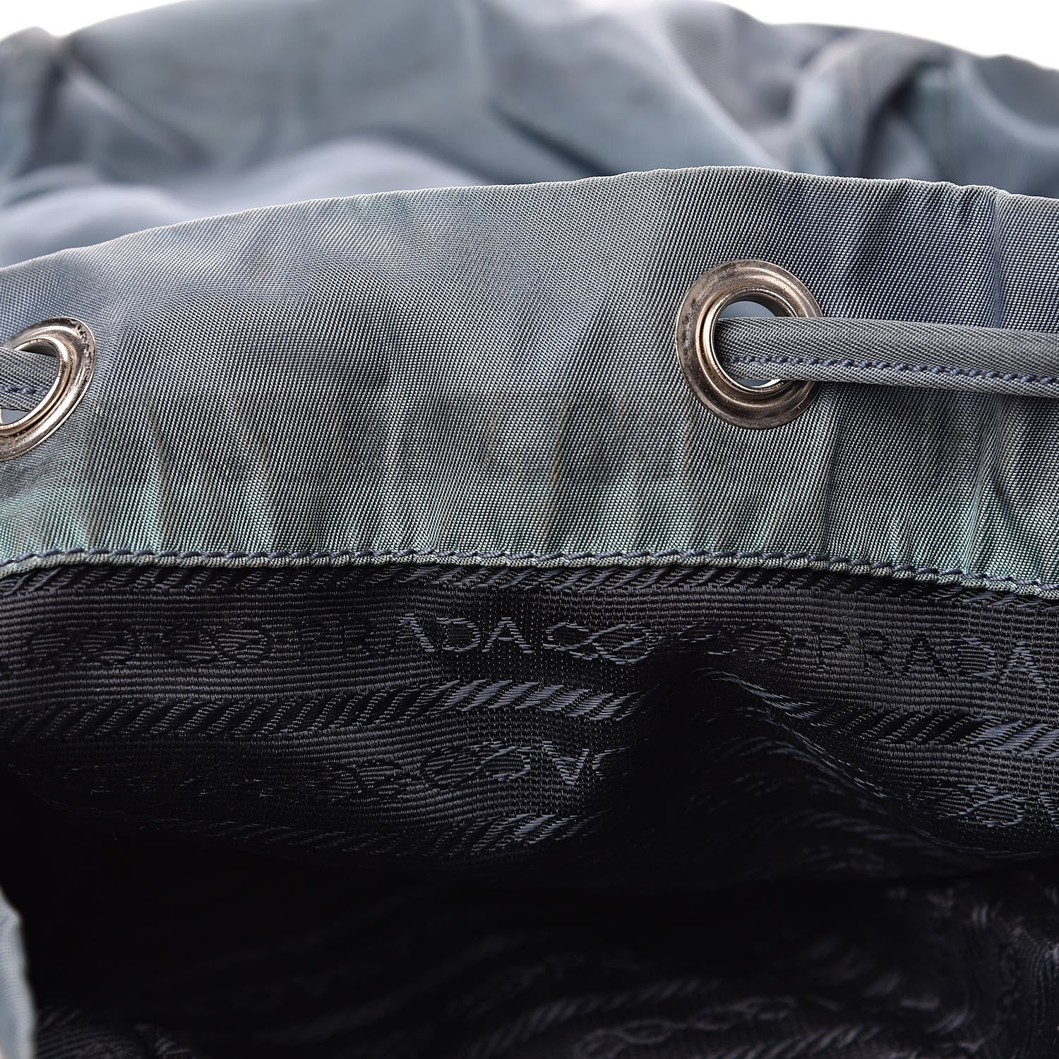 Prada Nylon Vela Cinch Backpack Blue 17 of 17