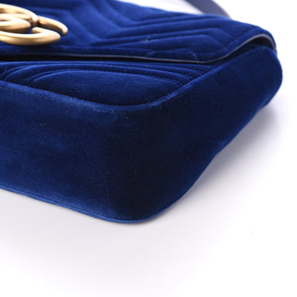 Gucci Velvet Matelasse Medium GG Marmont Shoulder Bag Cobalt Blue 8 of 8