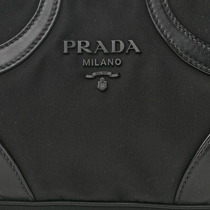 Prada Tessuto Nylon Soft Calfskin Shoulder Bag Black 8 of 10