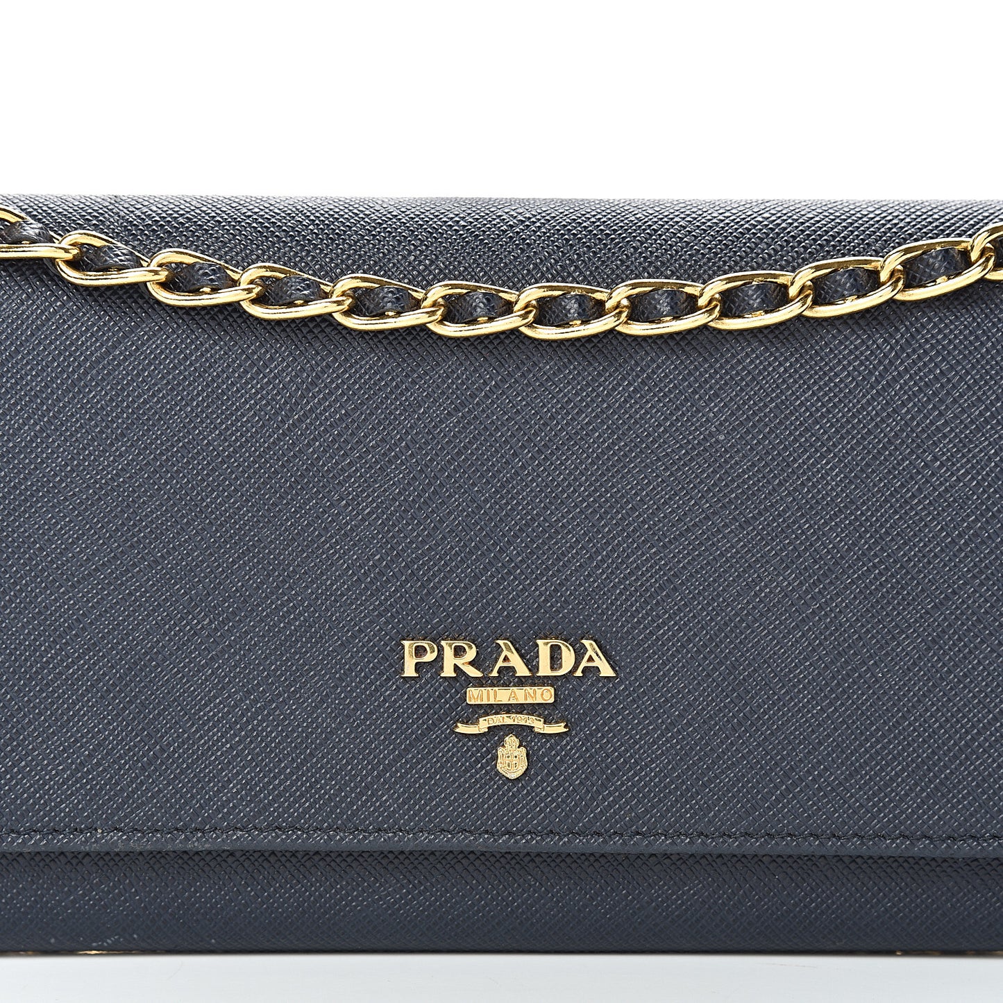 Saffiano Metal Oro Chain Wallet Baltico