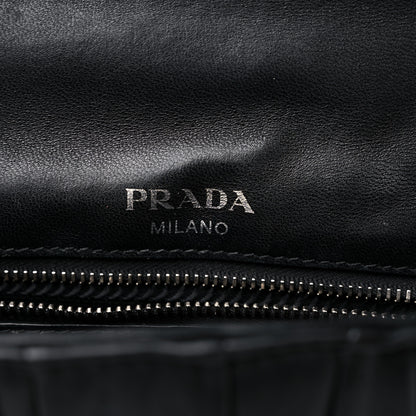 Prada Nappa Gaufre Small Chain Flap Shoulder Bag Black 6 of 16