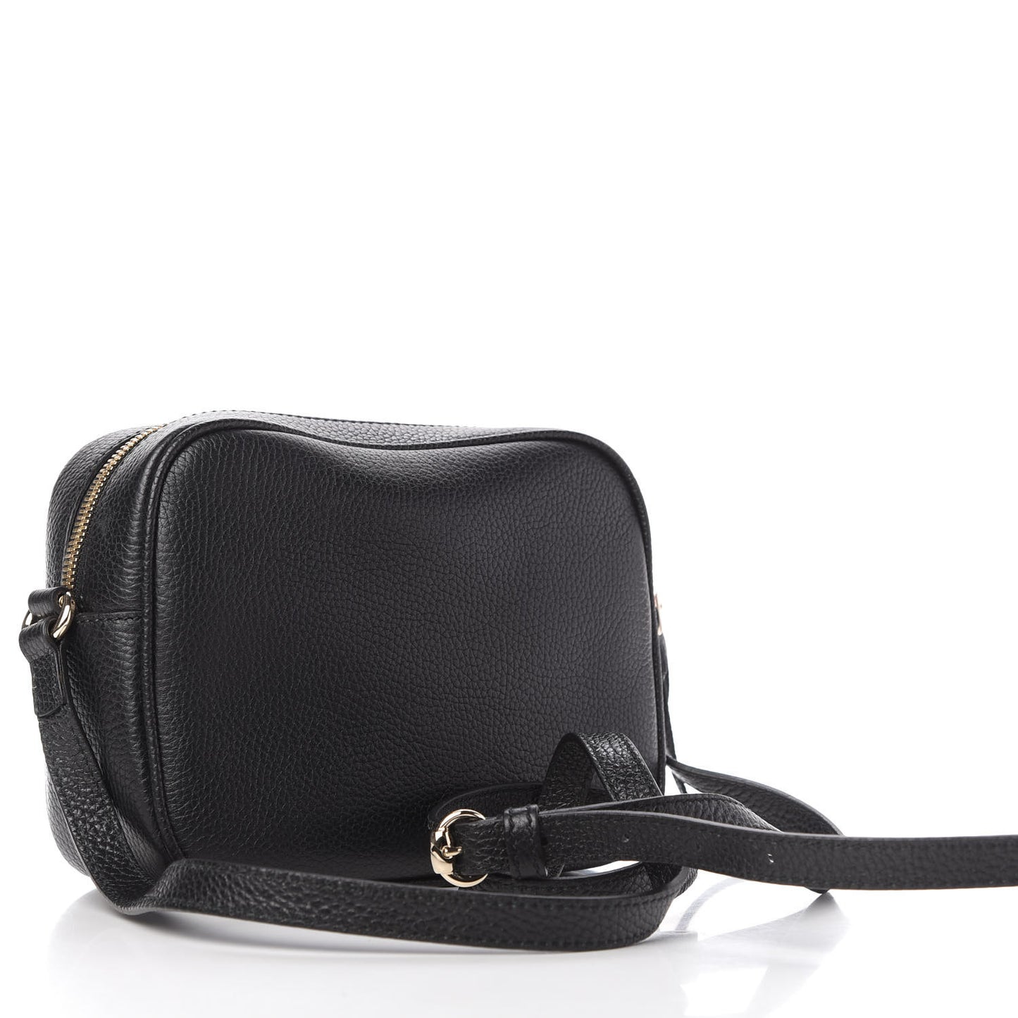 Pebbled Calfskin Small Soho Disco Bag Black