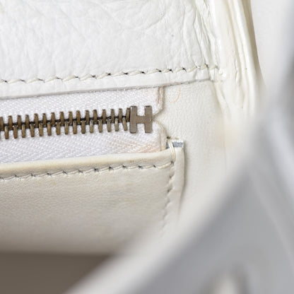 Hermes Taurillon Clemence Toile Kelly Retourne 32 White 17 of 40