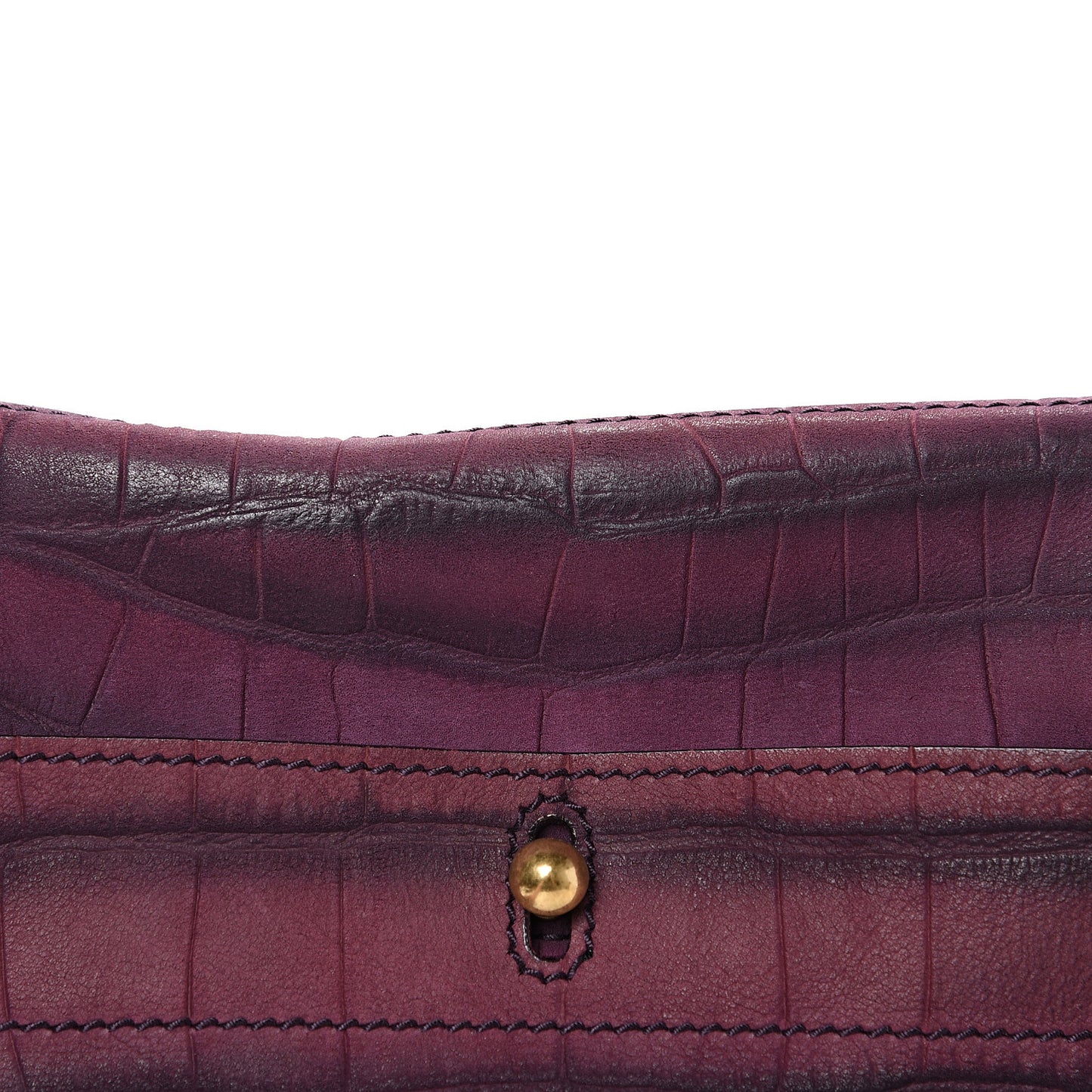Crocodile Embossed Nubuck Calfskin Medium Muse Two Purple