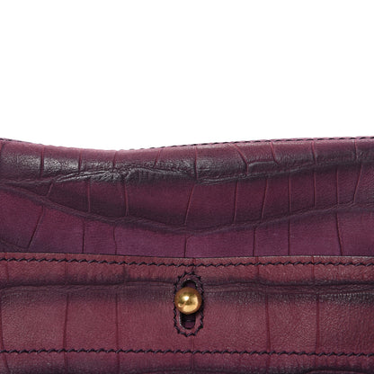 Saint Laurent Crocodile Embossed Nubuck Calfskin Medium Muse Two Purple 11 of 11