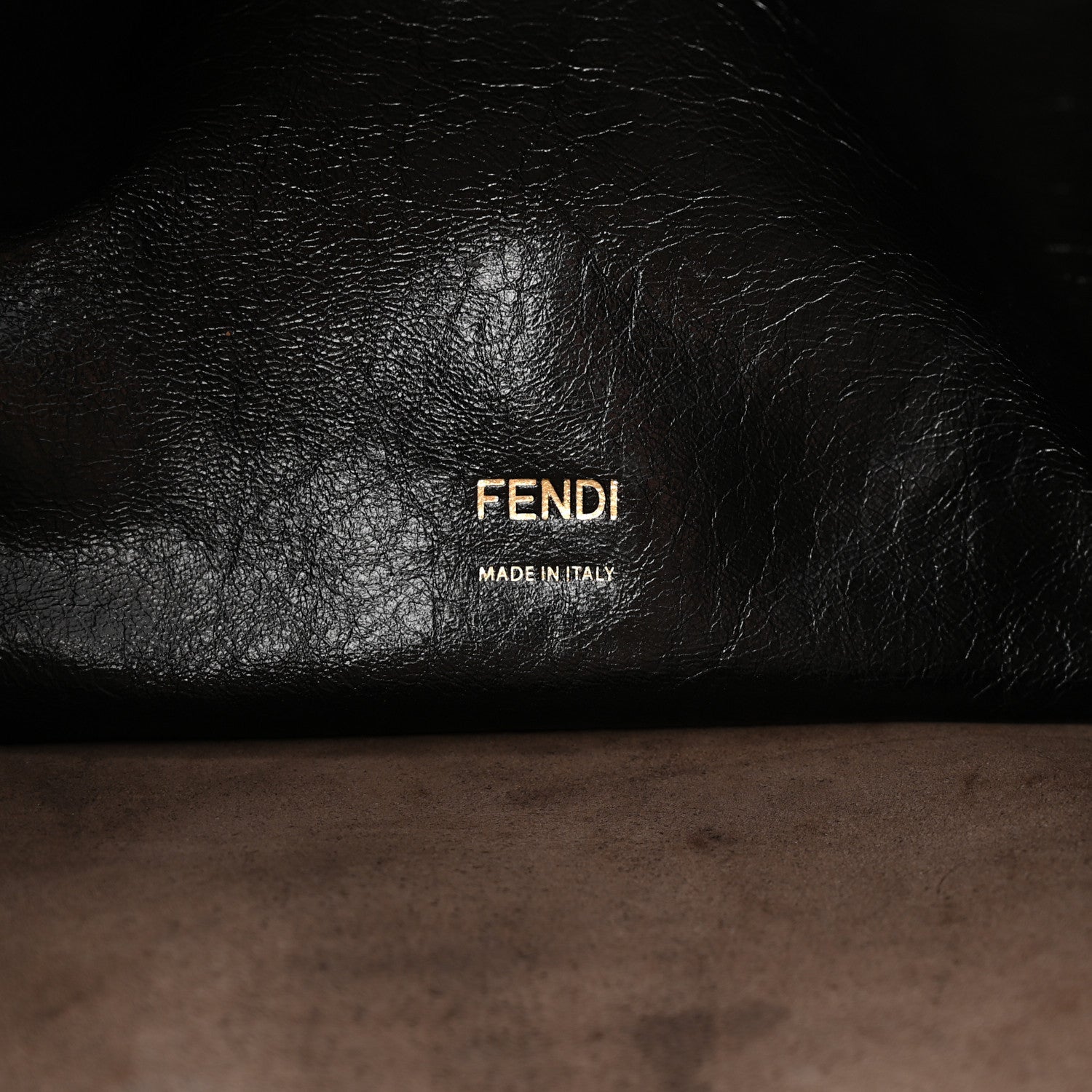 Fendi Agnello Old Shine Vitello Go Rain Small Flip Tote Black Marrone 6 of 9