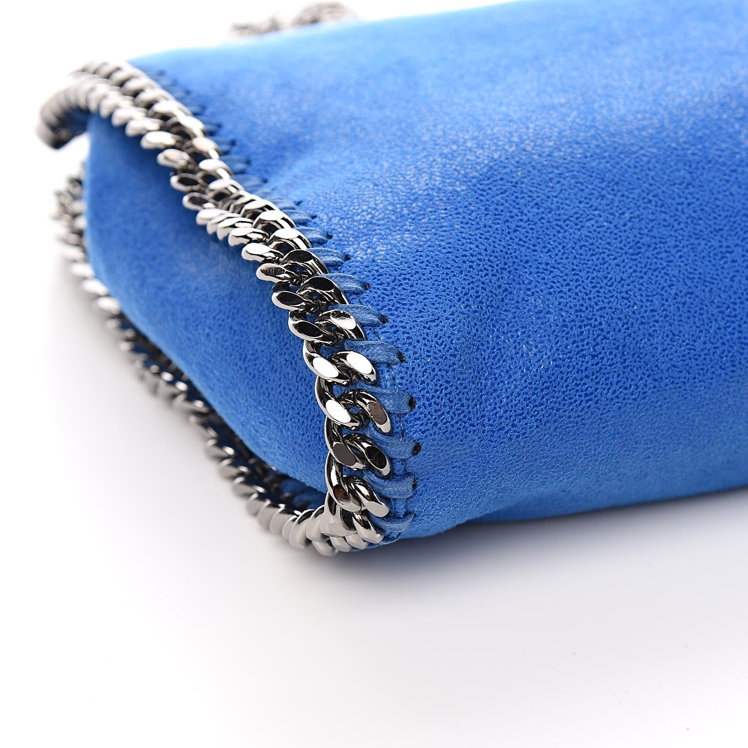Stella McCartney Shaggy Deer Mini Falabella Fold Over Tote Bright Blue 7 of 9