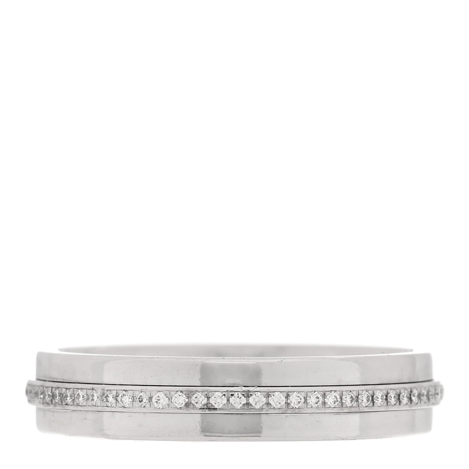 Tiffany 18K White Gold Diamond Narrow T Two Ring 57 8 3 of 4