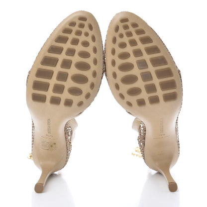 Bottega Veneta Mesh Nappa Chunky Chain Sandals 39.5 Beige Pony 5 of 9