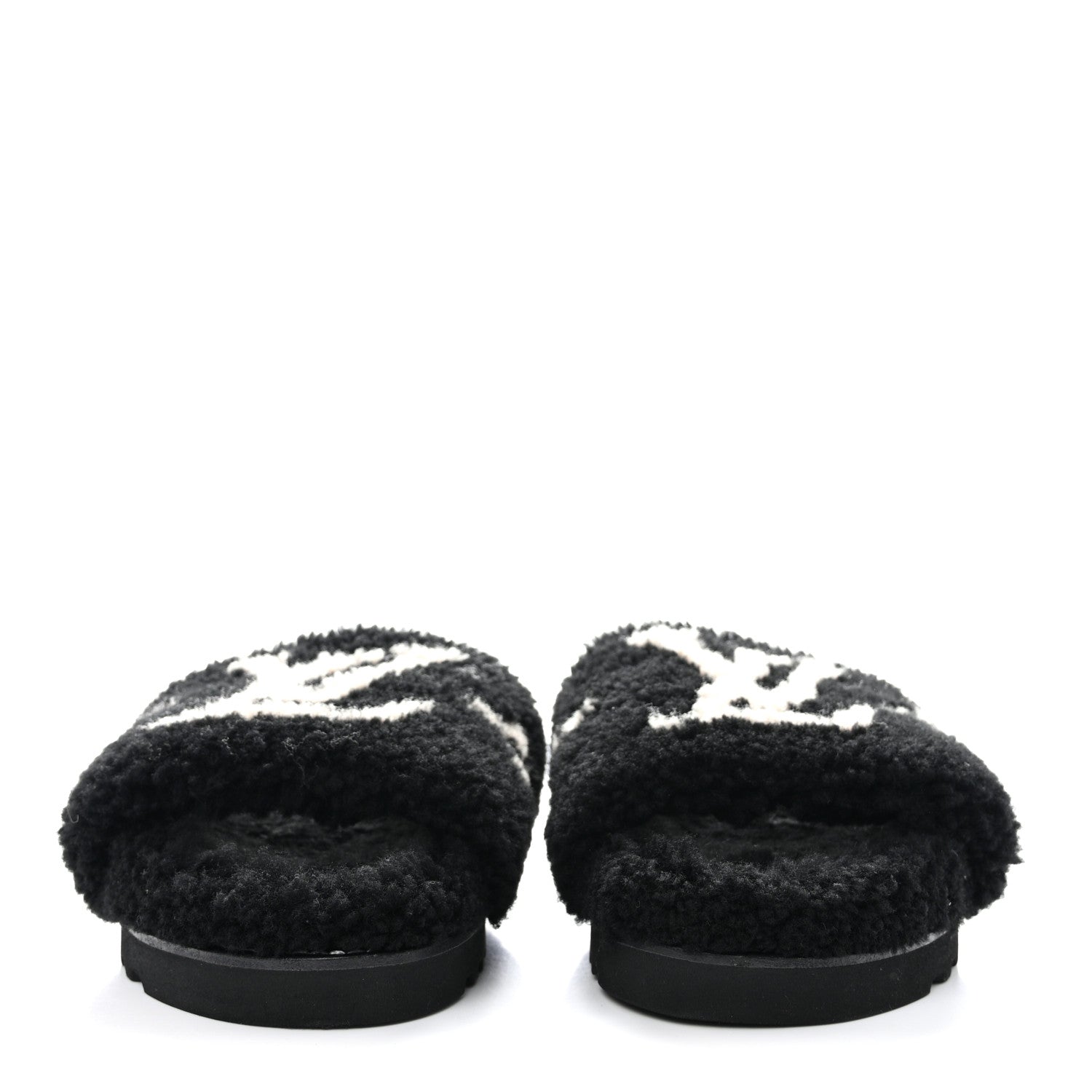 Louis Vuitton Shearling Magnetic Flat Mule 38 Black 2 of 9