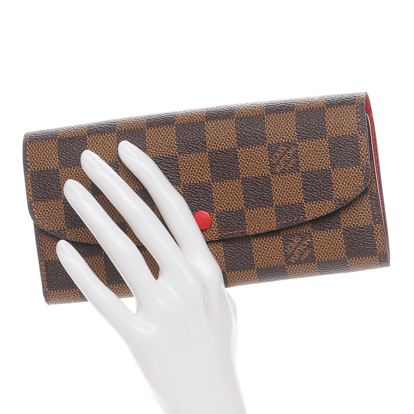 Damier Ebene Emilie Wallet Red