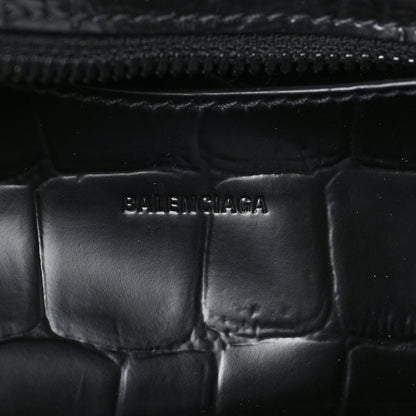 Balenciaga Semi Shiny Calfskin Crocodile Embossed Neo Classic Black Hardware Nano City Crossbody Black 6 of 8