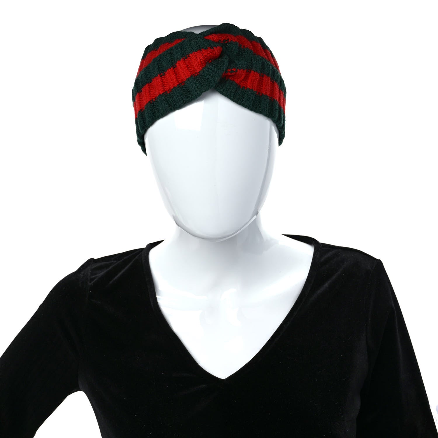Gucci Wool Web Headband L Green Red 2 of 4