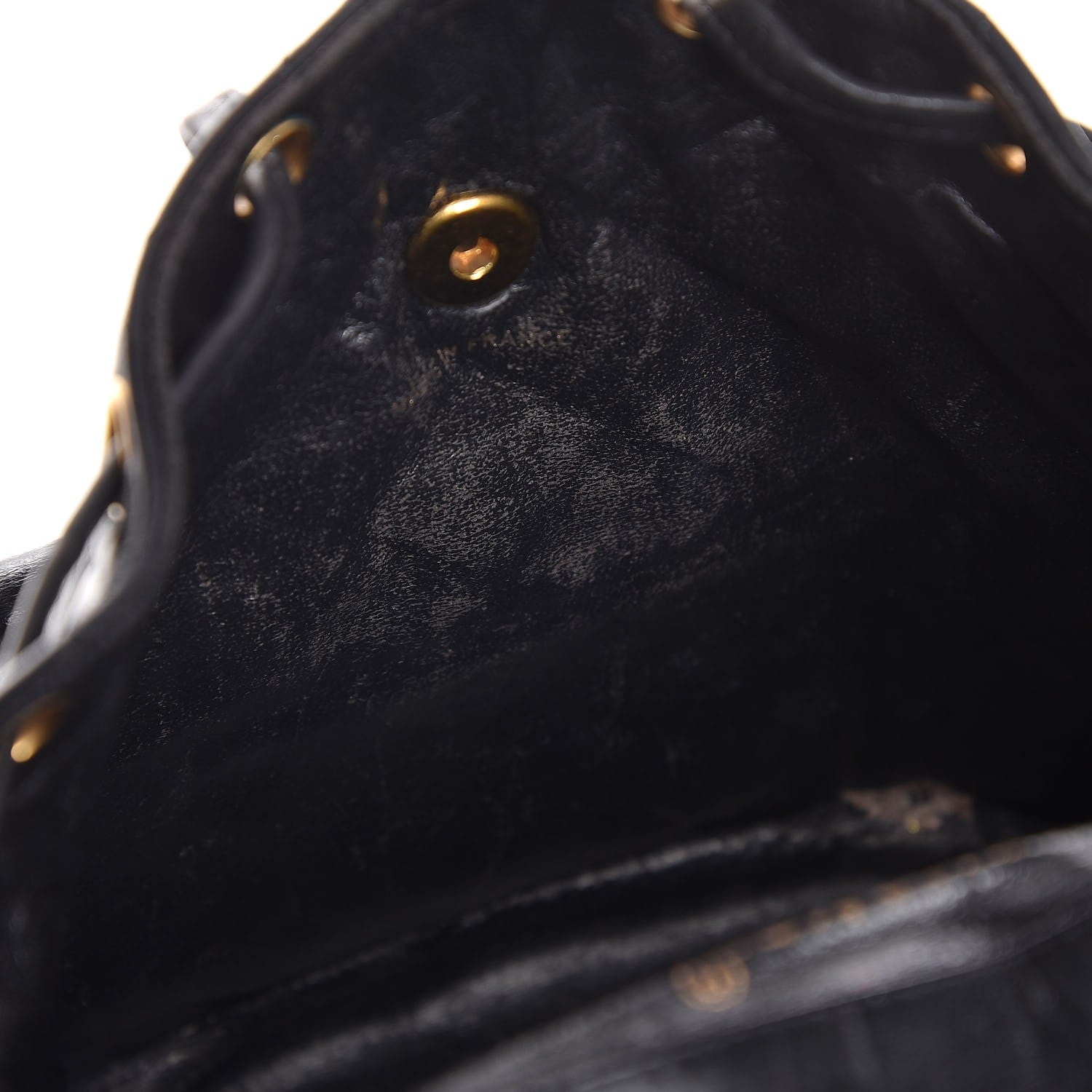 Chanel Lambskin Quilted Drawstring Backpack Black 10 of 19