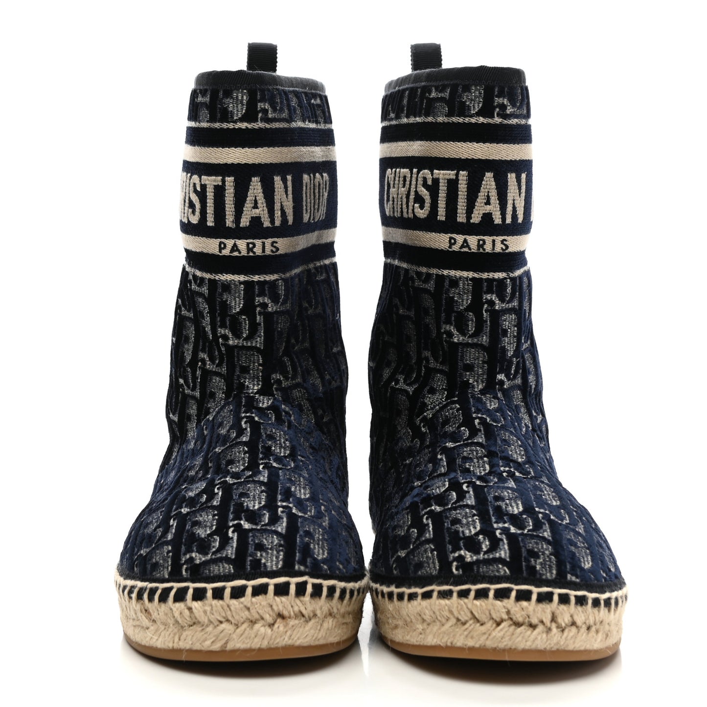 Velvet Oblique Granville Espadrille Boots 38 Deep Blue