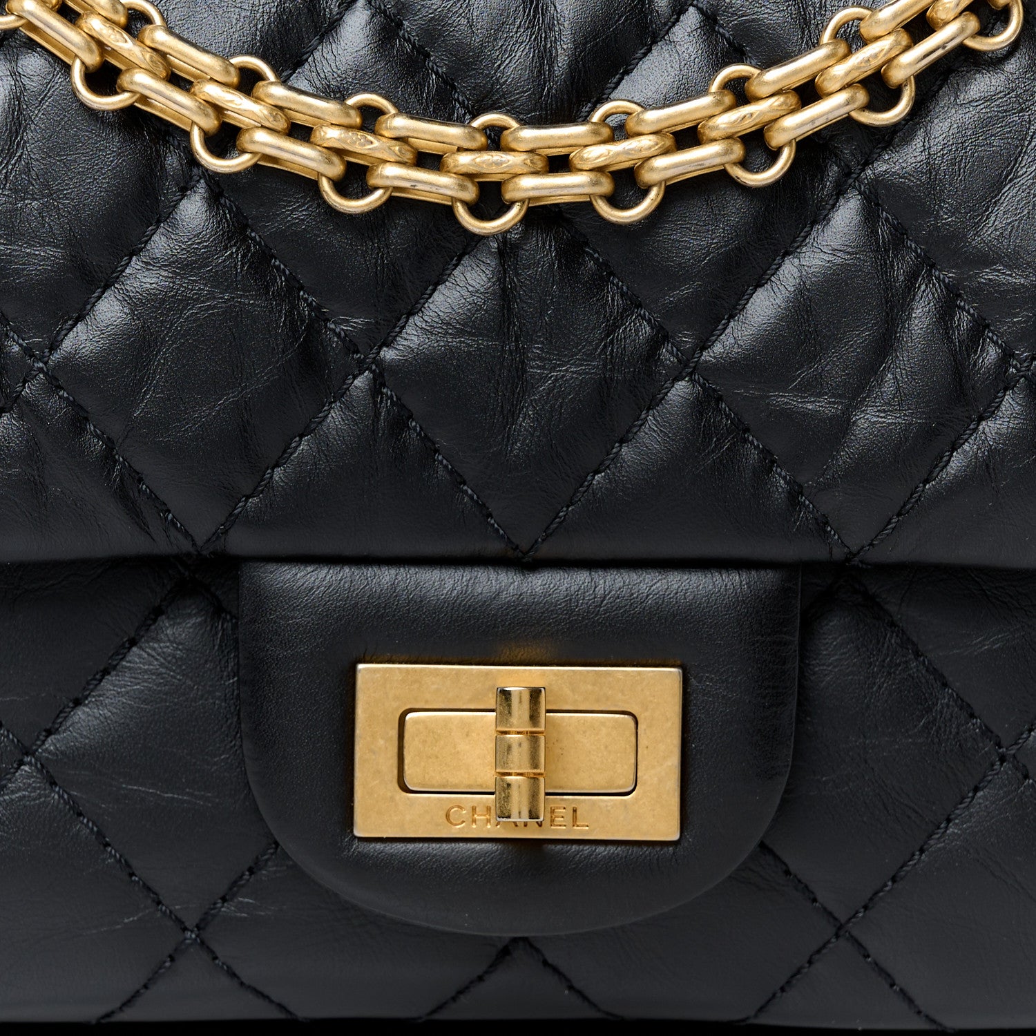 Chanel Aged Calfskin Quilted 2.55 Reissue 225 Flap Black 8 of 11