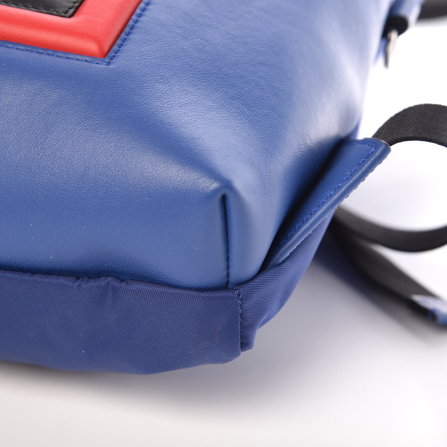 Fendi Nylon Vitello Century Vocabulary Drawstring Backpack Blue Cobalto Blue Neon Sunflower 11 of 11