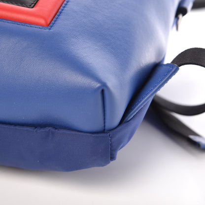 Fendi Nylon Vitello Century Vocabulary Drawstring Backpack Blue Cobalto Blue Neon Sunflower 11 of 11