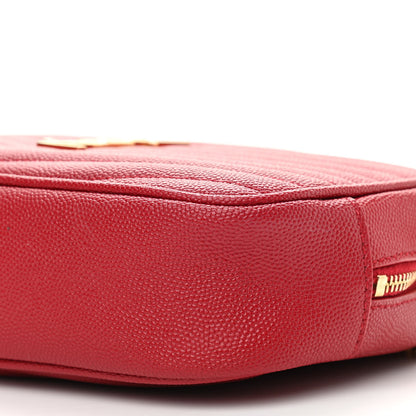 Saint Laurent Grain De Poudre Matelasse Monogram Mini Lou Camera Bag Eros Red 10 of 10