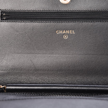 Chanel Velvet Pearl Diamond Embellished Wallet On Chain WOC Black 12 of 19