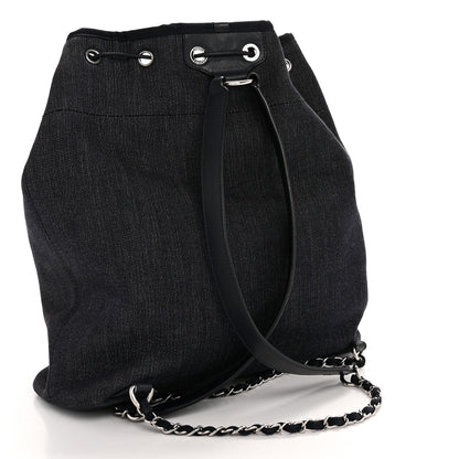 Chanel Canvas Large Deauville Backpack Denim Blue 3 of 15
