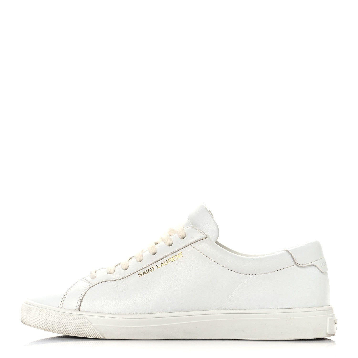 Saint Laurent Calfskin Andy Low Top Sneakers 37.5 Blanc Optique 1 of 9
