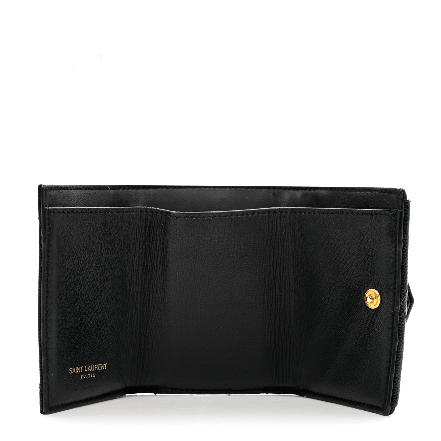 Saint Laurent Grain De Poudre Matelasse Chevron Monogram Tiny Wallet Black 5 of 6
