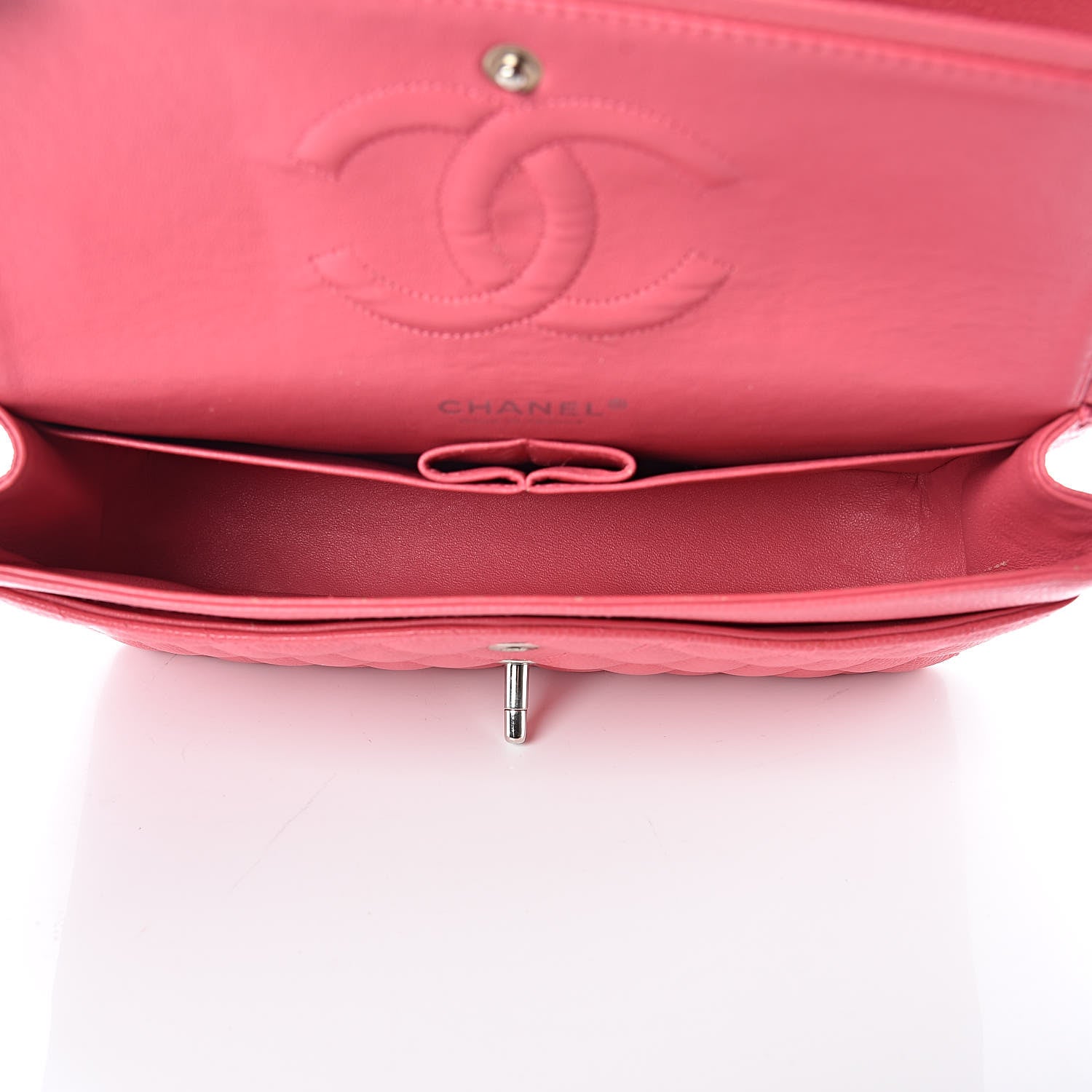 Chanel Caviar Quilted Medium Double Flap Dark Pink 7 of 11
