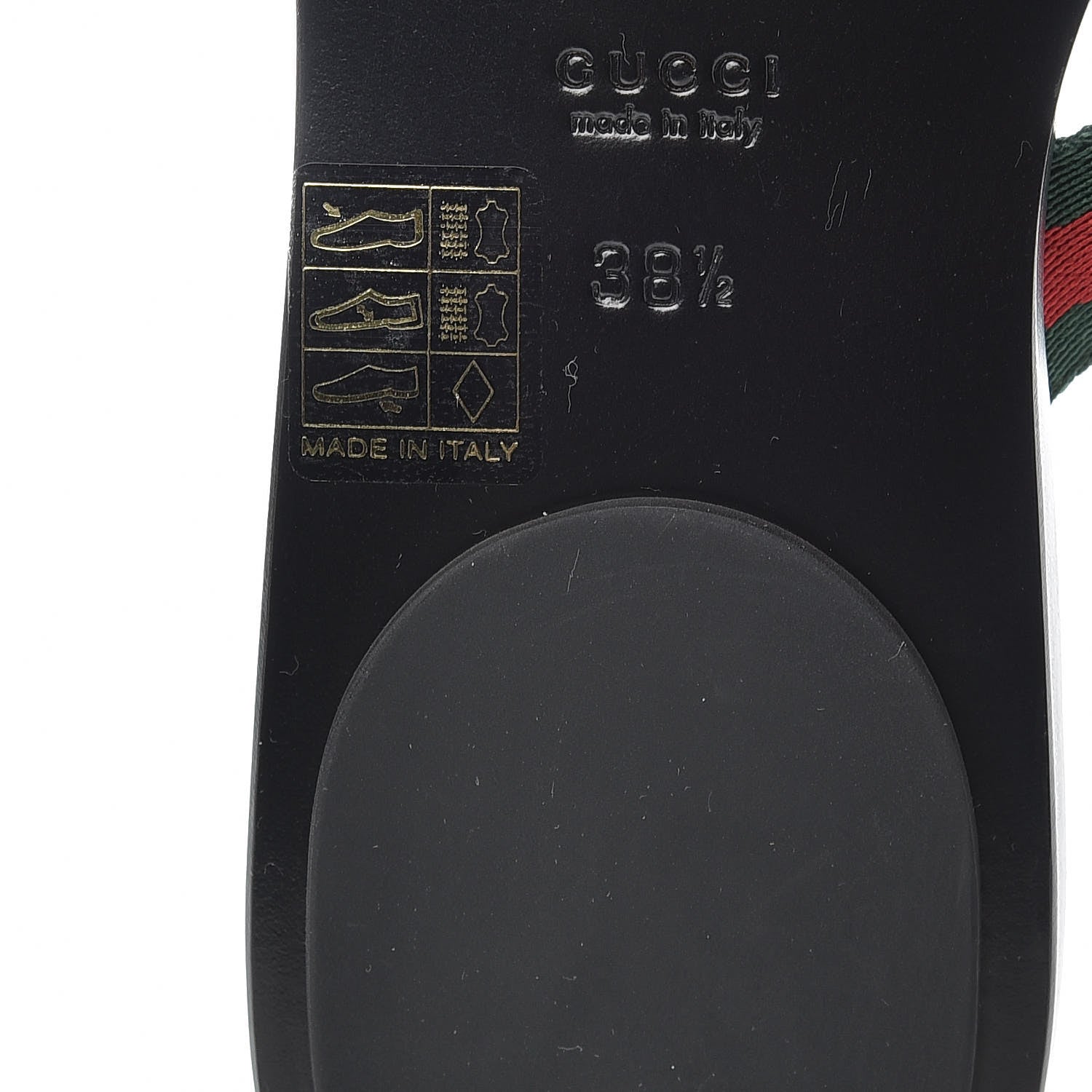Gucci Nylon Guccissima Web Womens Thong Sandals 38.5 Green Red Black 8 of 12