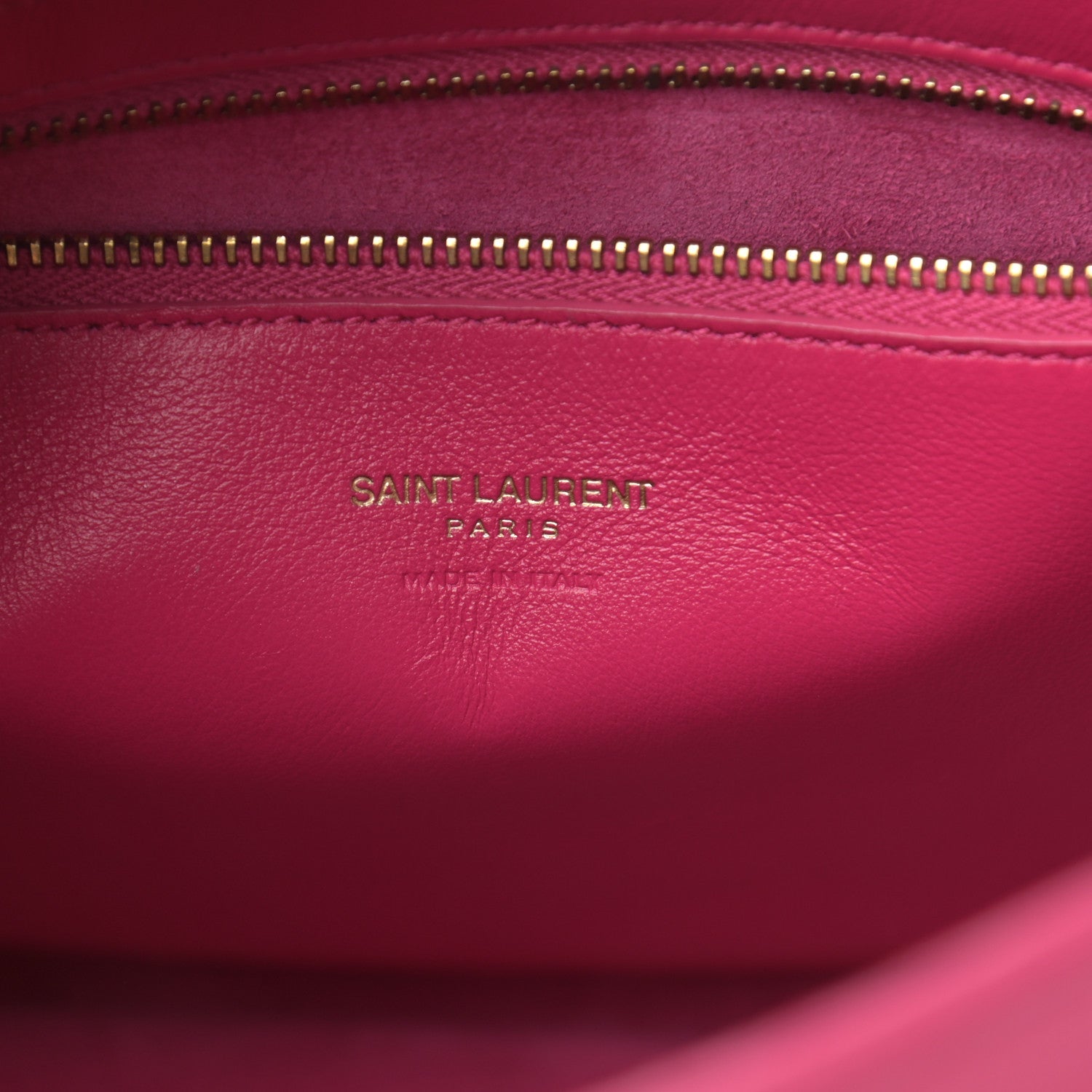 Saint Laurent Calfskin Small Monogram Cabas Fuchsia 7 of 14