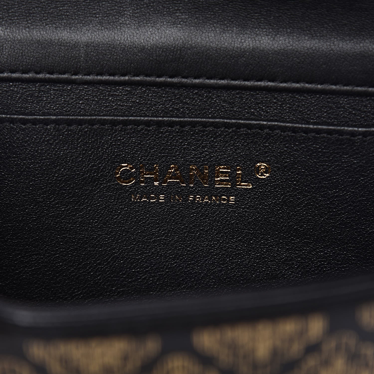 Chanel Lambskin Painted Mini Flap Black Gold 8 of 11